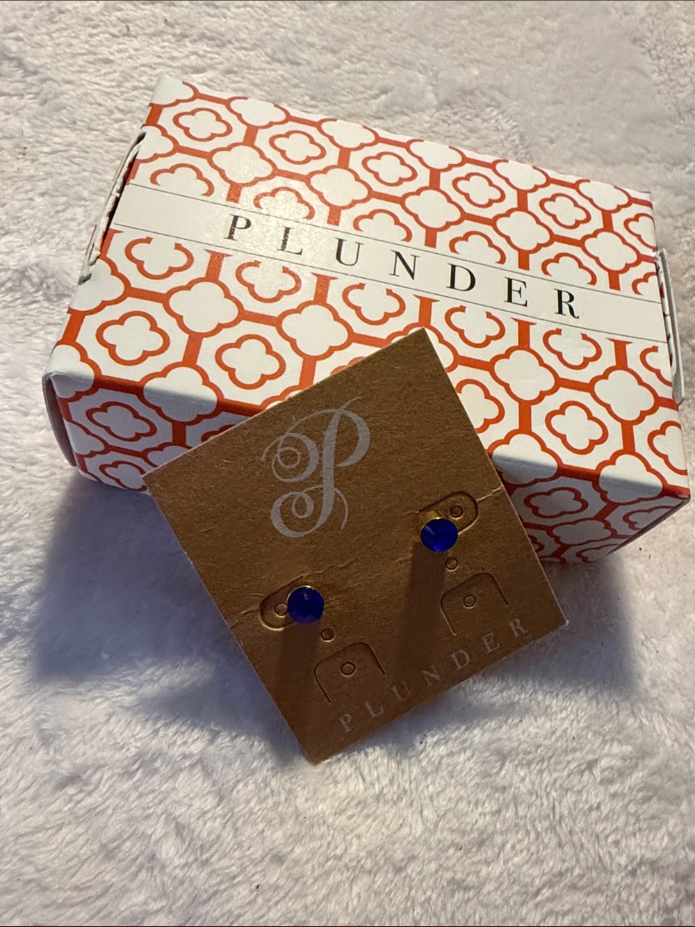 Plunder Cobalt Blue Gold-Tone Stud Earrings